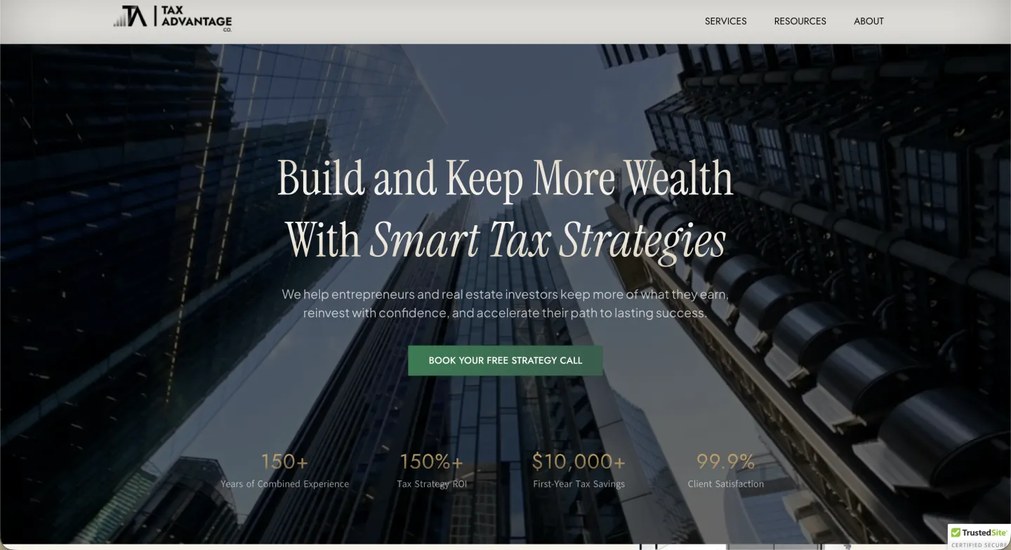 Tax Advantage homepage